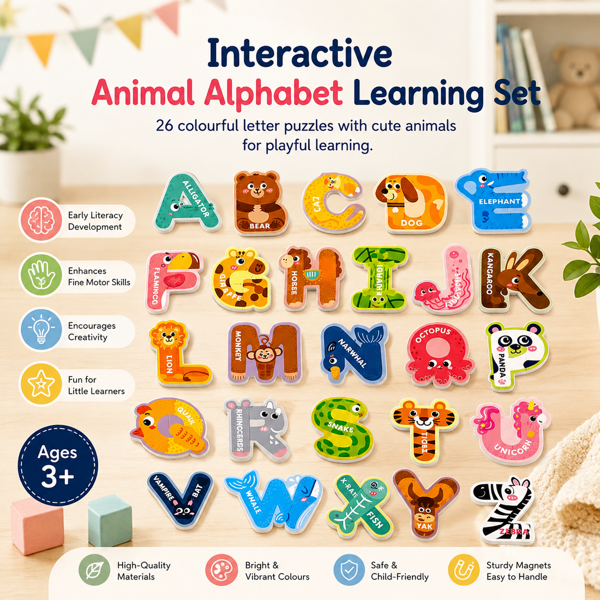 Animal Alphabet Magnetic Letters Set