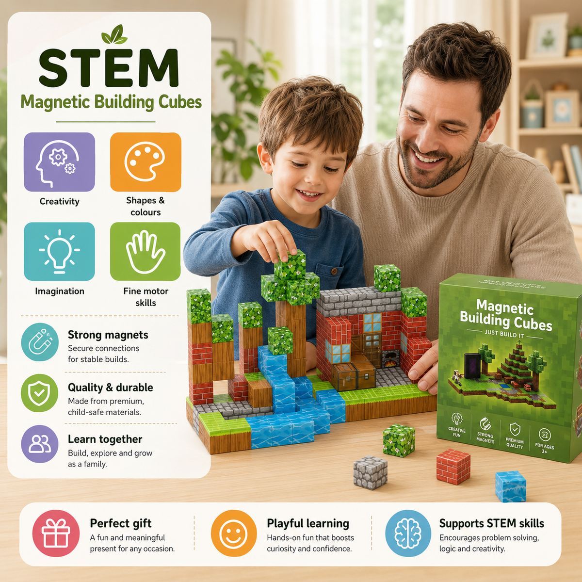 Magnetic Building Cubes for Kids
