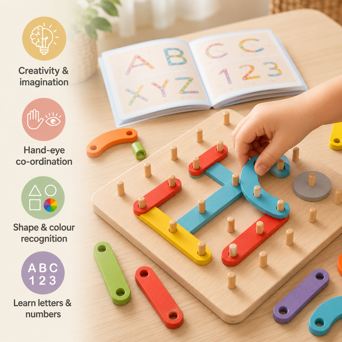 Montessori Peg Board Learning Puzzle