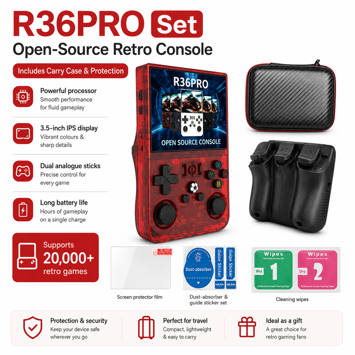 R36 Pro Retro Handheld Game Console