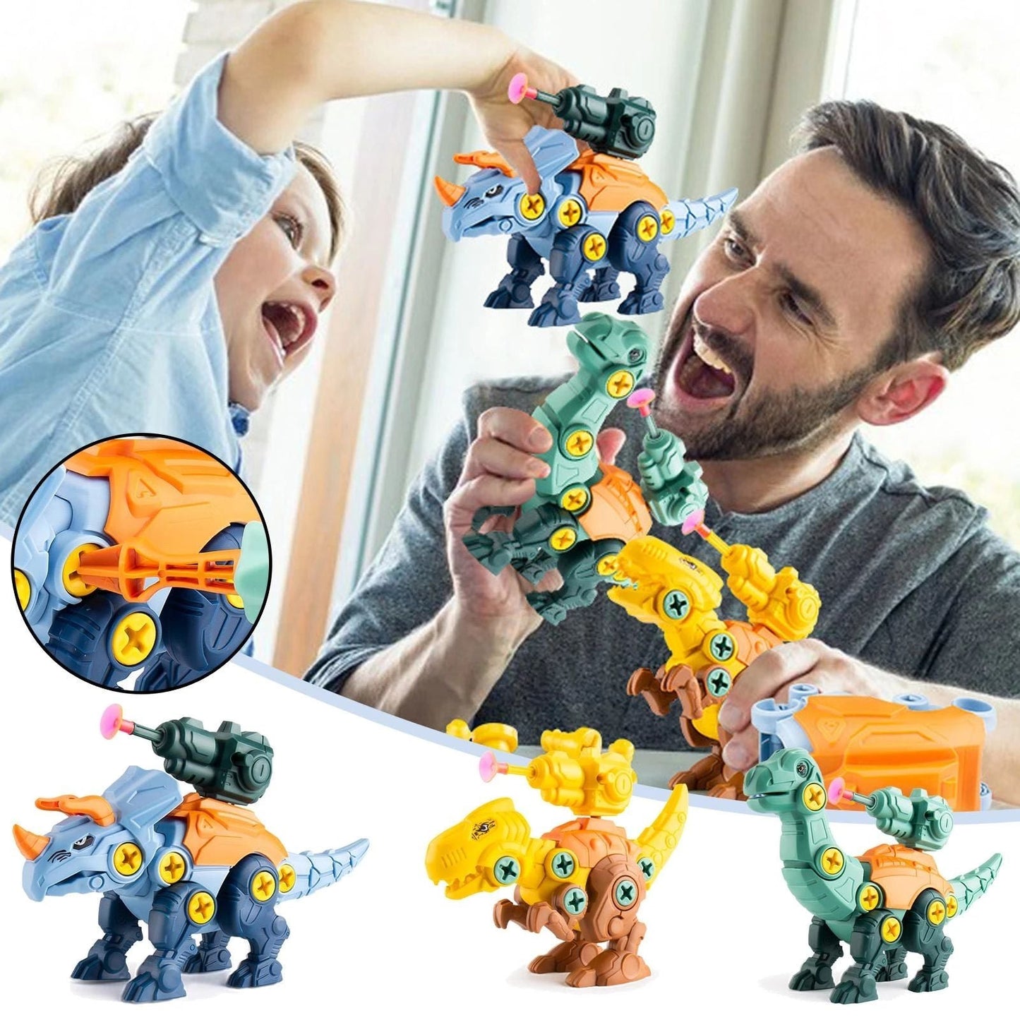 Dinosaur Screwdriver Play Set with Suction Cup Cannon