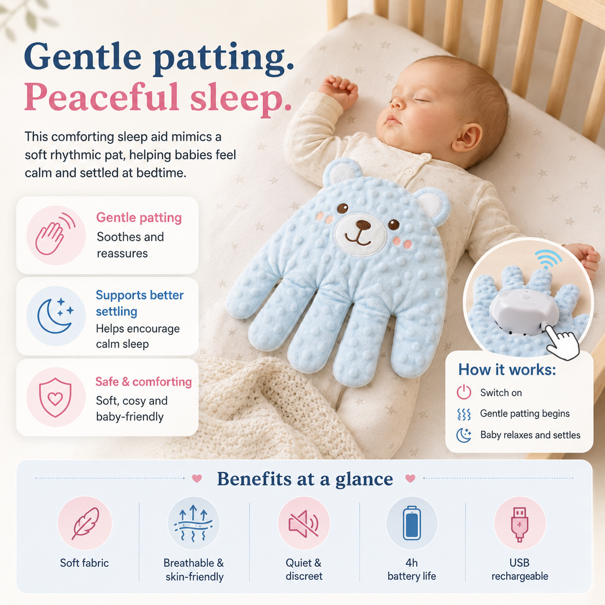 Baby Sleep Aid with Gentle Patting Motion