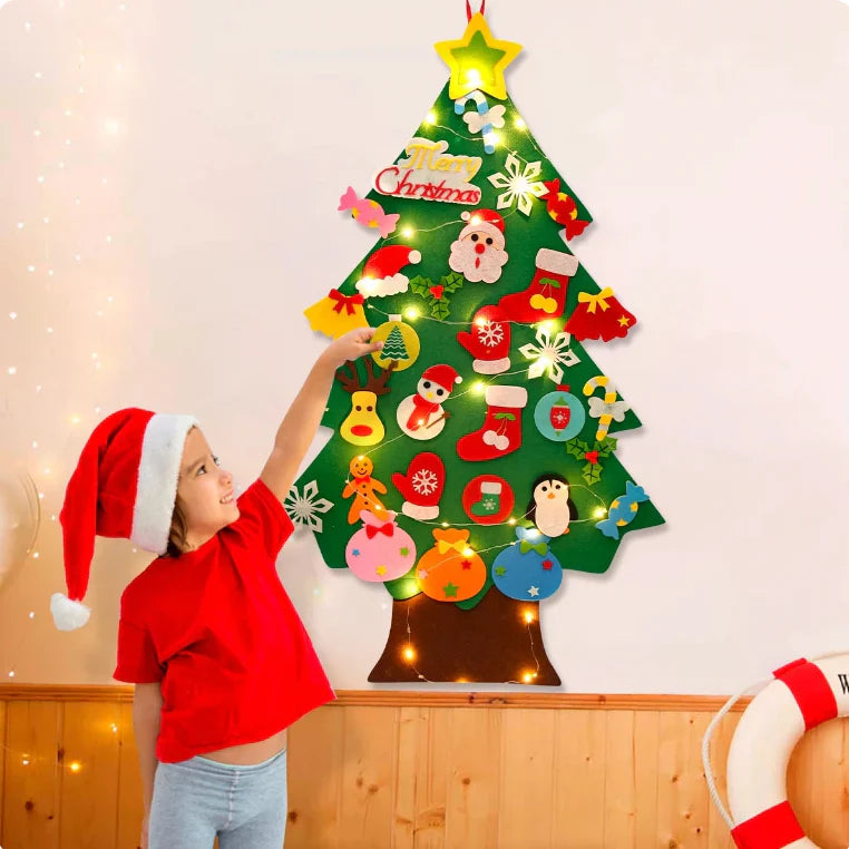 Montessori Felt Christmas Tree with Lights