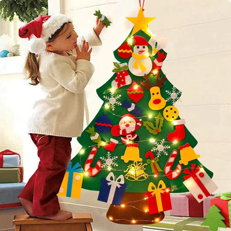 Montessori Felt Christmas Tree with Lights