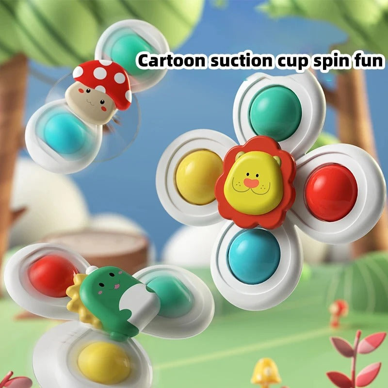 Suction Cup Spinning Toy Set for Babies (3 Pieces)