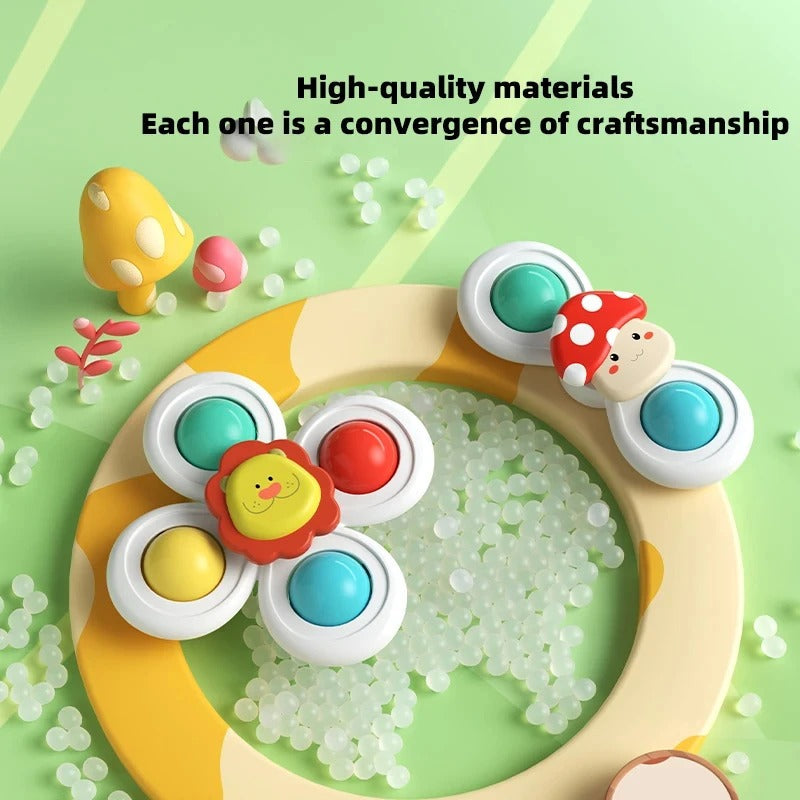 Suction Cup Spinning Toy Set for Babies (3 Pieces)