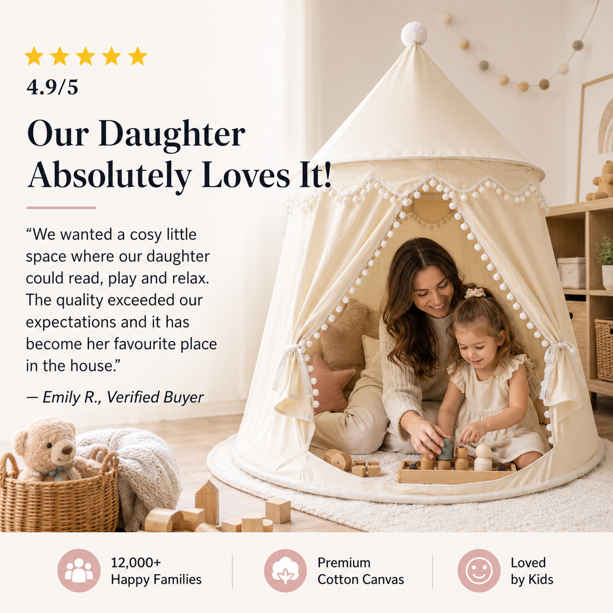 Dream Haven Canvas Play Teepee