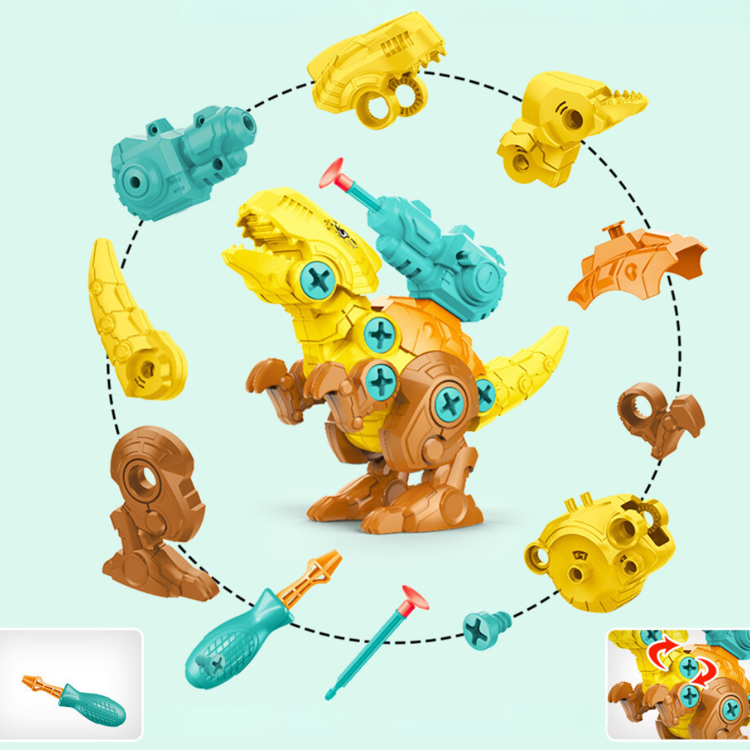 Dinosaur Screwdriver Play Set with Suction Cup Cannon