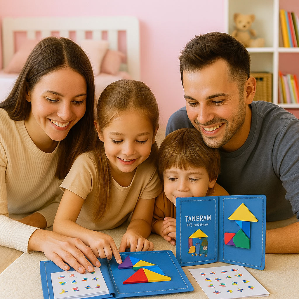 Portable Montessori Magnetic Tangram Book