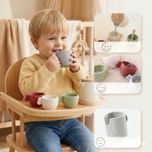 Wood and Silicone Tea Set