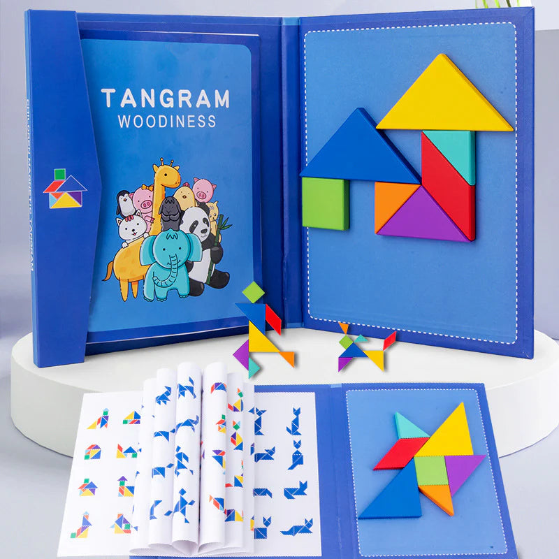 Portable Montessori Magnetic Tangram Book