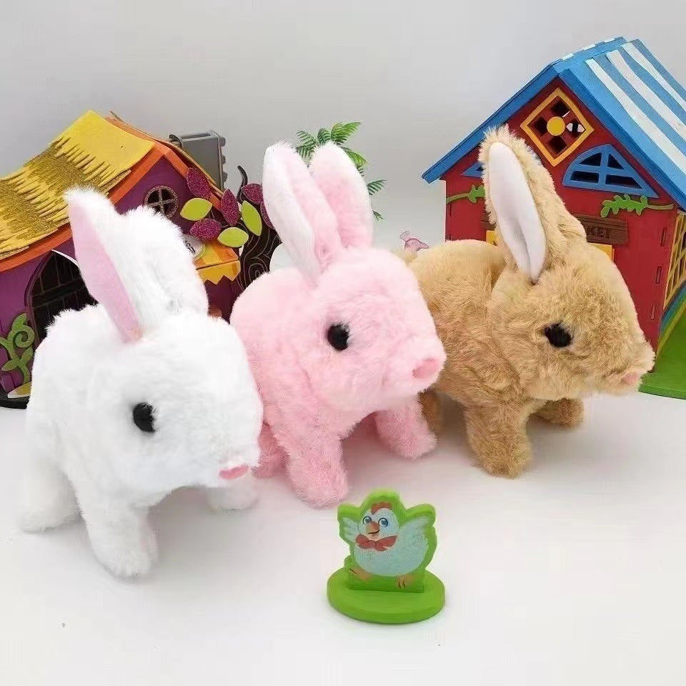 Interactive Hopping Plush Bunny Toy
