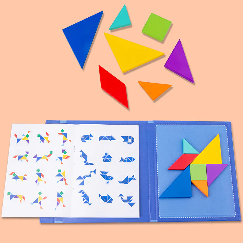 Portable Montessori Magnetic Tangram Book