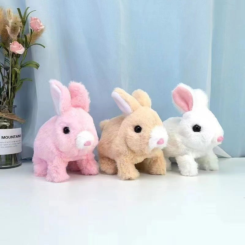 Interactive Hopping Plush Bunny Toy