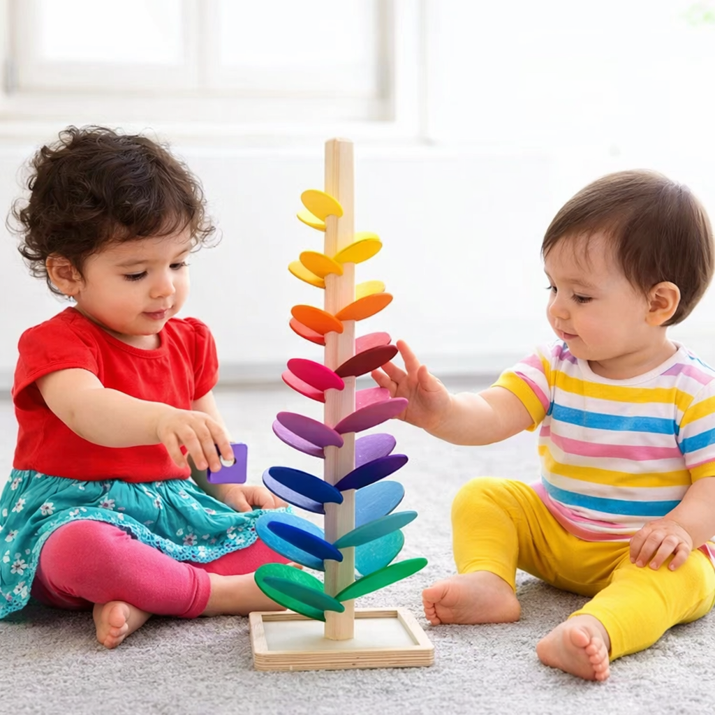 Montessori Rainbow Marble Tower