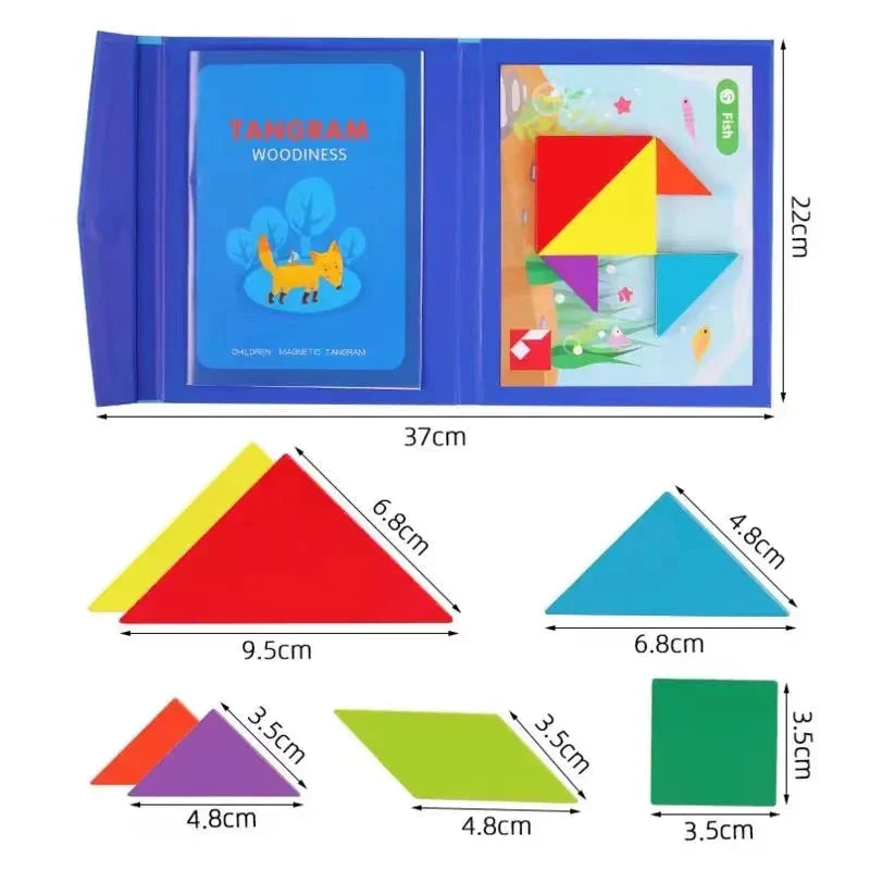 Portable Montessori Magnetic Tangram Book