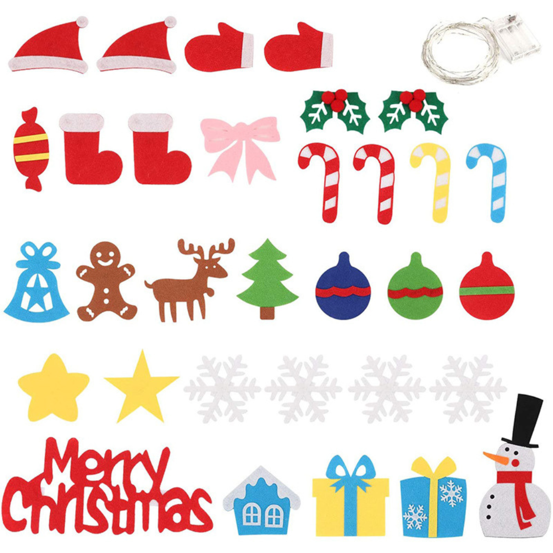 Montessori Felt Christmas Tree with Lights