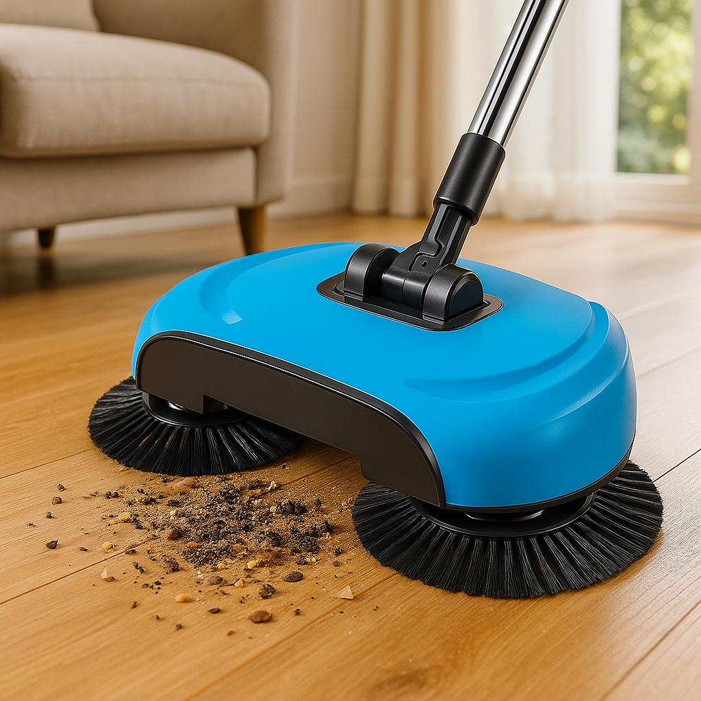 3-in-1 Manual Floor Sweeper for Family Homes