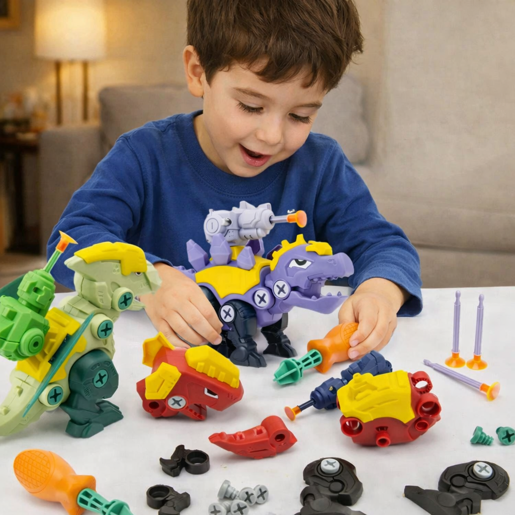 Dinosaur Screwdriver Play Set with Suction Cup Cannon