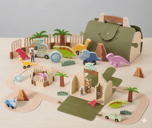 Prehistoric Dinosaur Wooden Play Set