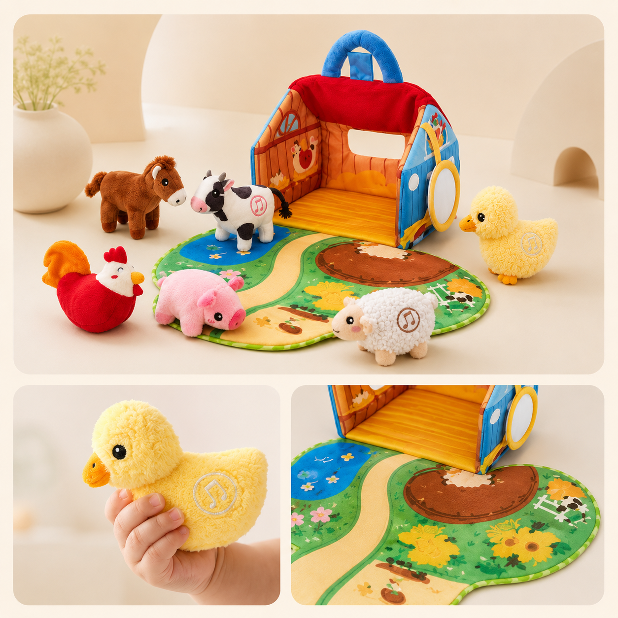 Plush Farm Animal Set with Sounds