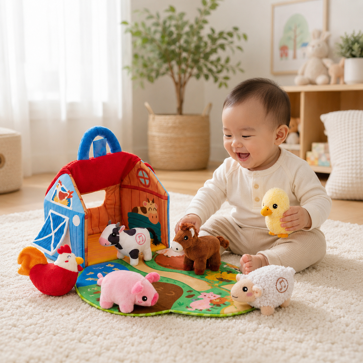 Plush Farm Animal Set with Sounds