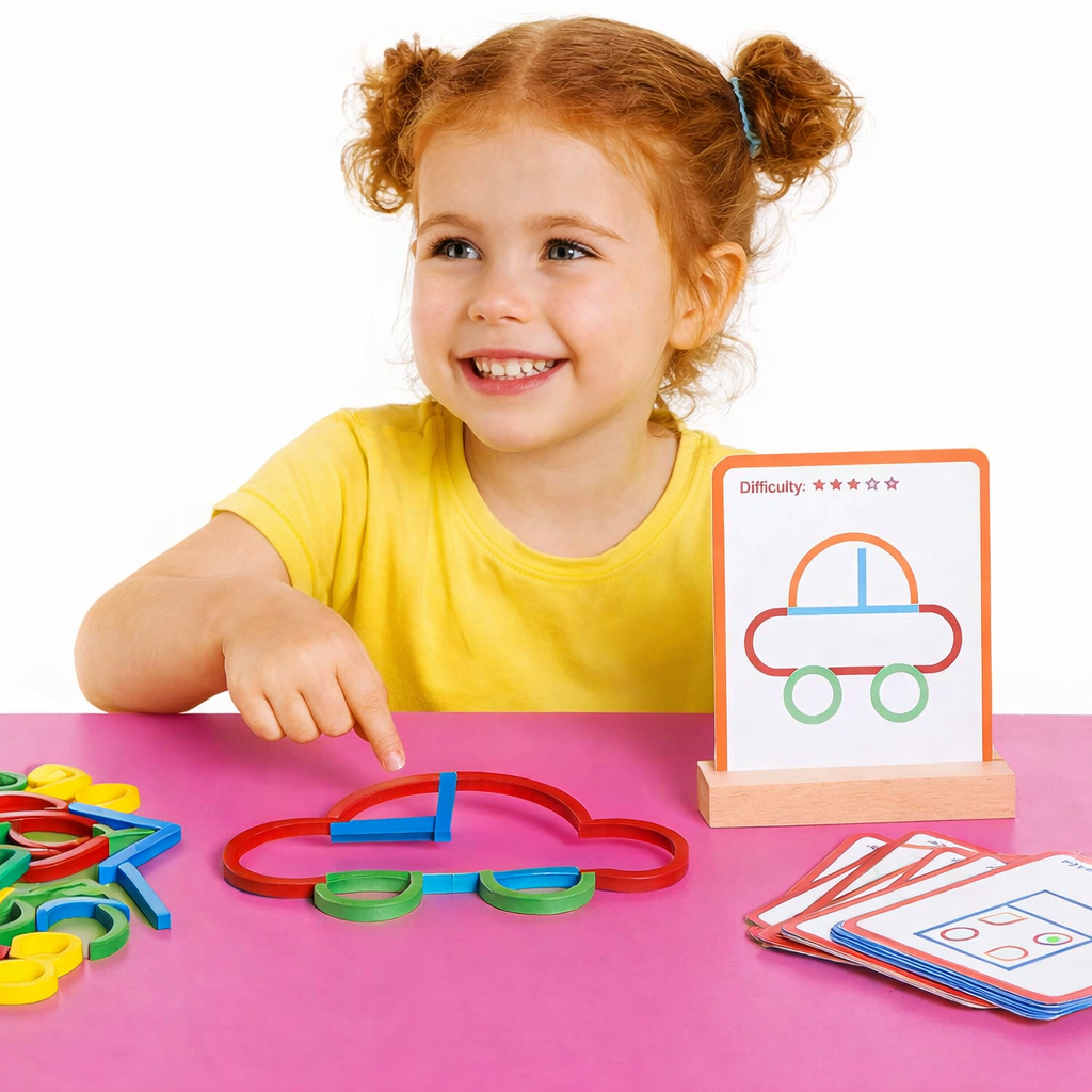 Montessori Sticks and Rings Shape Puzzle