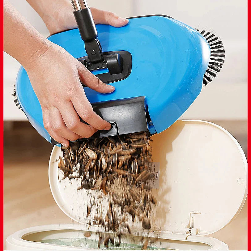 3-in-1 Manual Floor Sweeper for Family Homes
