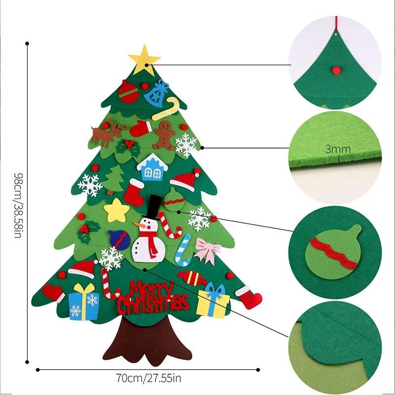 Montessori Felt Christmas Tree with Lights