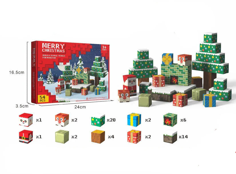 Magnetic Christmas Building Cubes