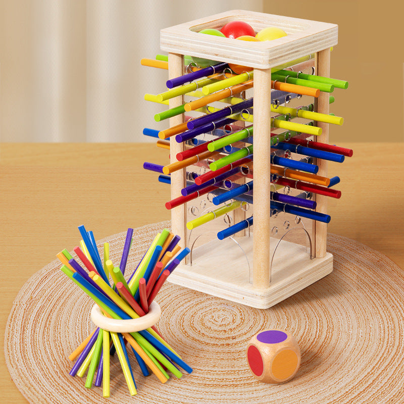 3-in-1 Wooden Ball and Stick Dexterity Game