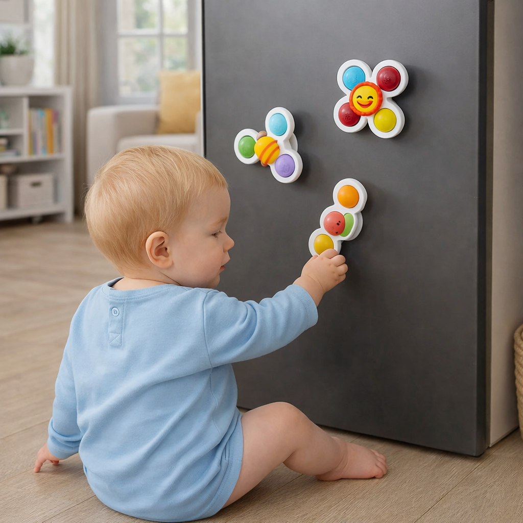 Suction Cup Spinning Toy Set for Babies (3 Pieces)