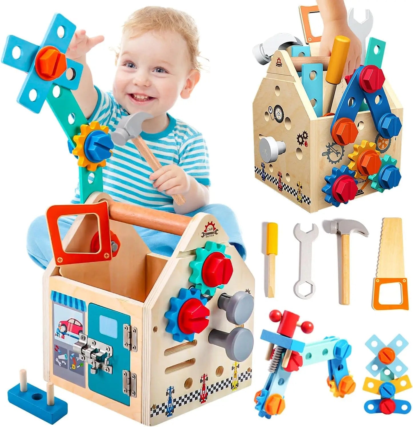Montessori Wooden Tool Box