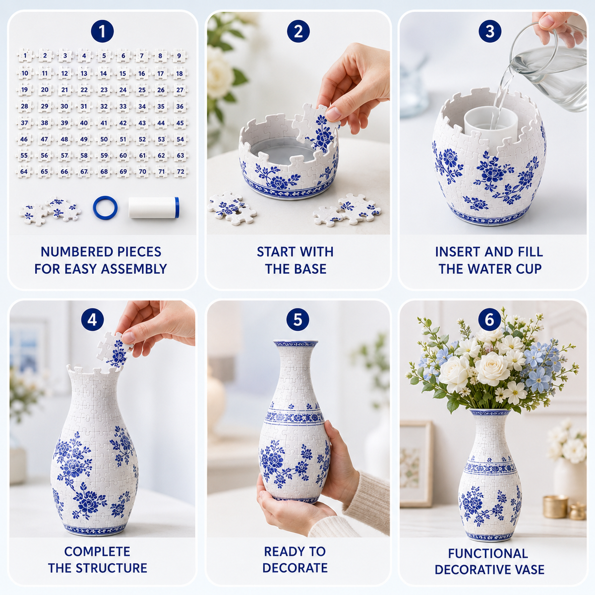 DIY 3D Puzzle Flower Vase